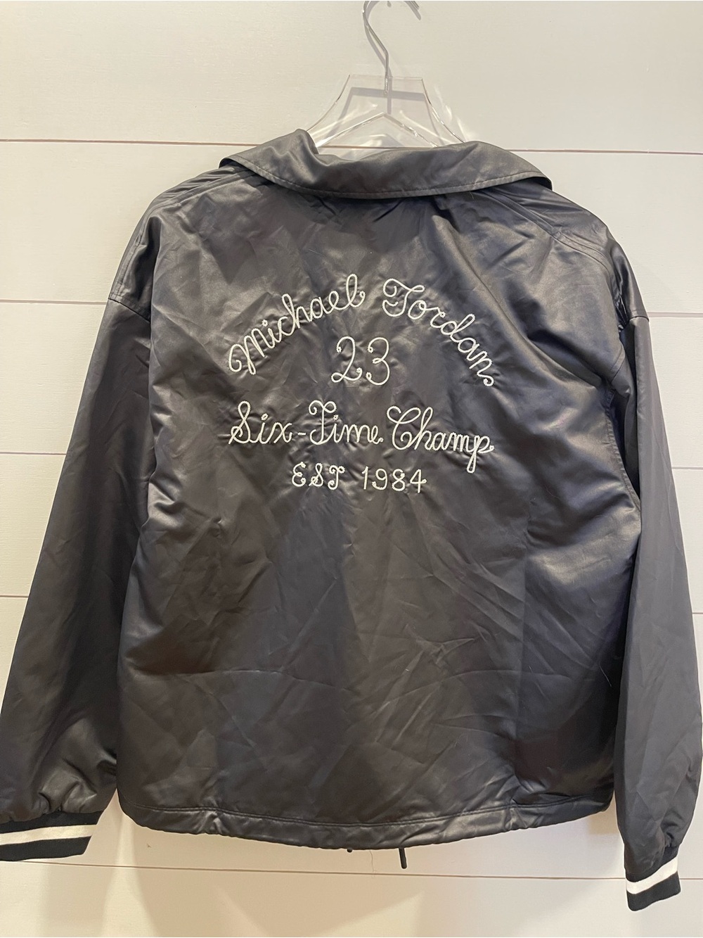 Nike Women’s Jordan Black Coach Jacket “40 Years of Jordan” size Medium NWT